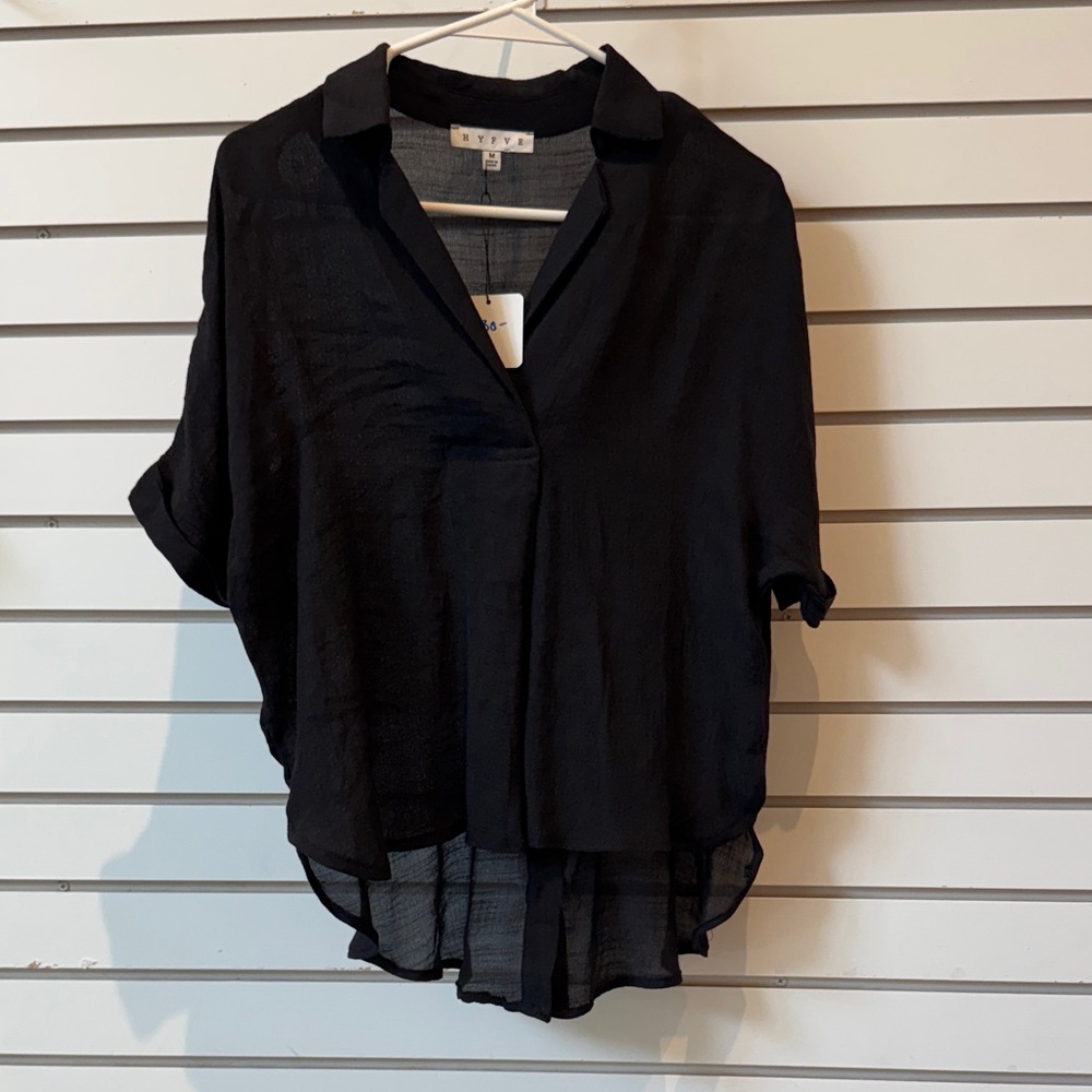 HYFVE Black Sheer Blouse. Never Worn or Washed!
